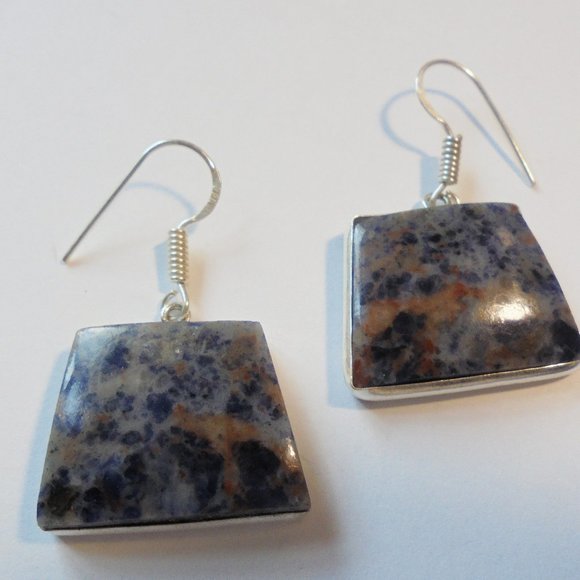 Earrings Sodalite 925 Sterling Silver Jewelry - Picture 8 of 8